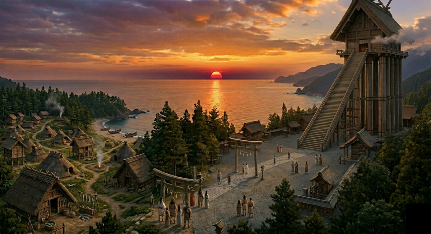 古代出雲の空中神殿イメージ